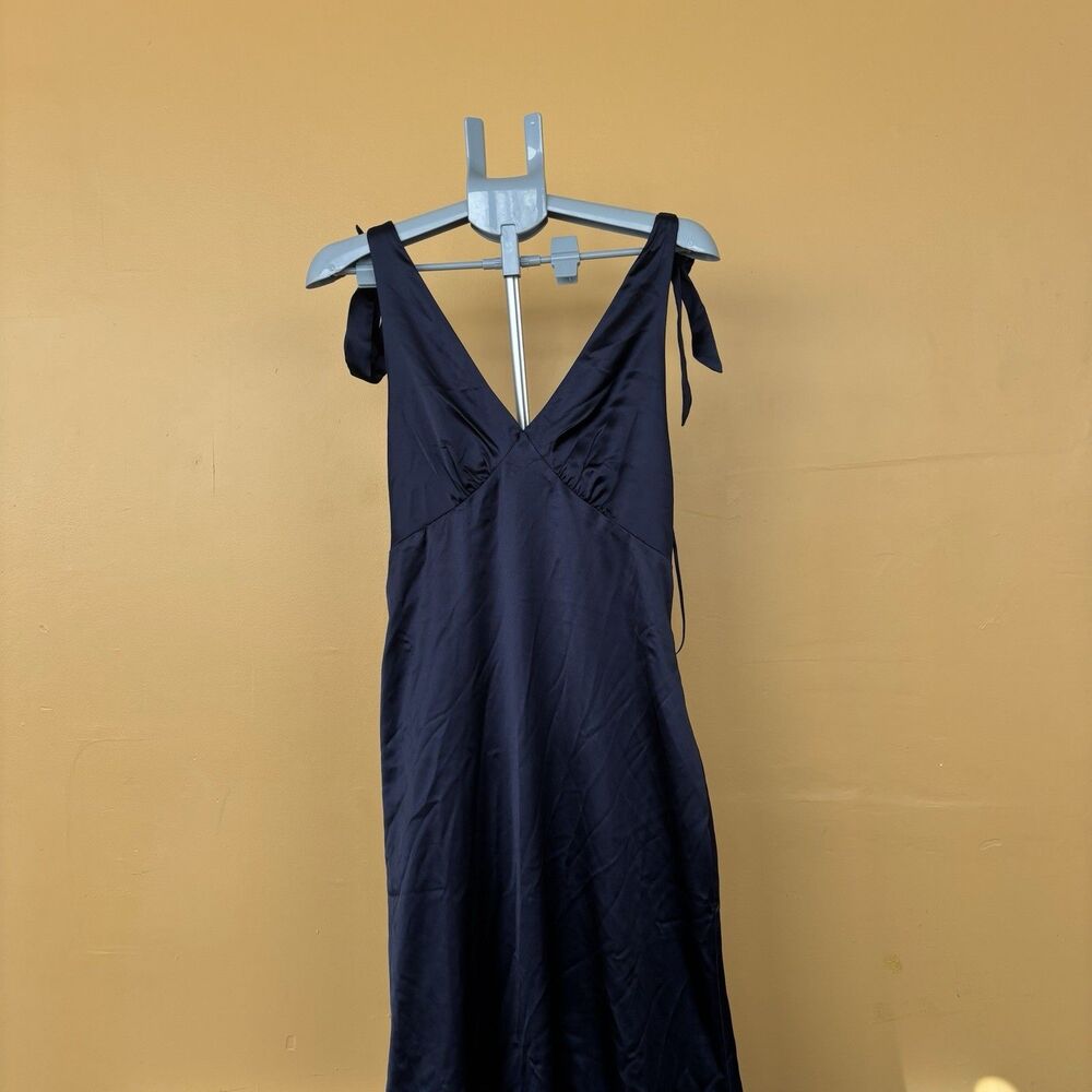 Petal + Pup Xavier Bow Shoulder Maxi Dress Womens US L Navy Evening